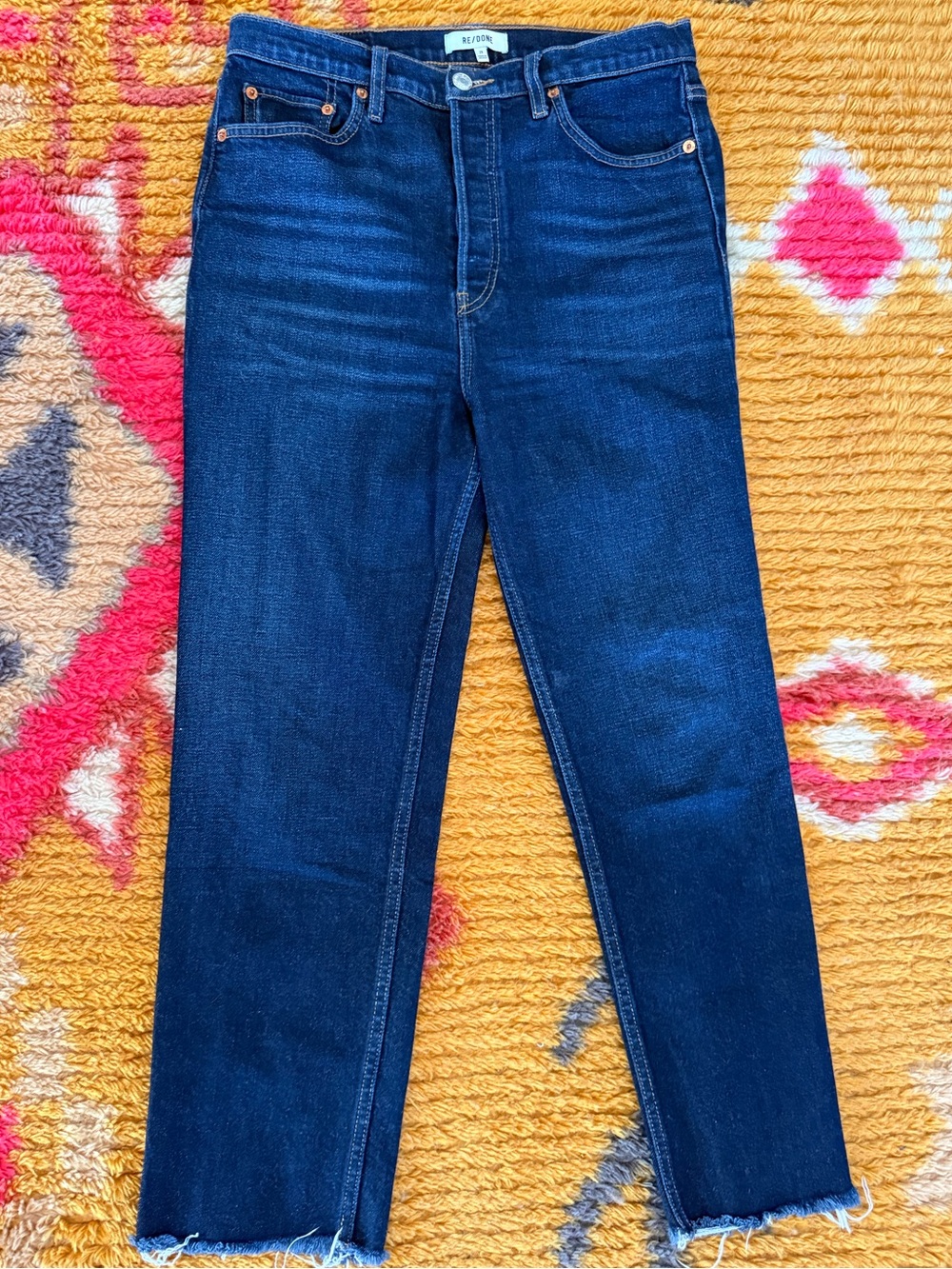 Shop re/done 70s ultra high rise stove pipe jeans